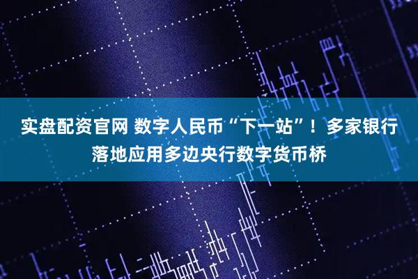 实盘配资官网 数字人民币“下一站”！多家银行落地应用多边央行数字货币桥